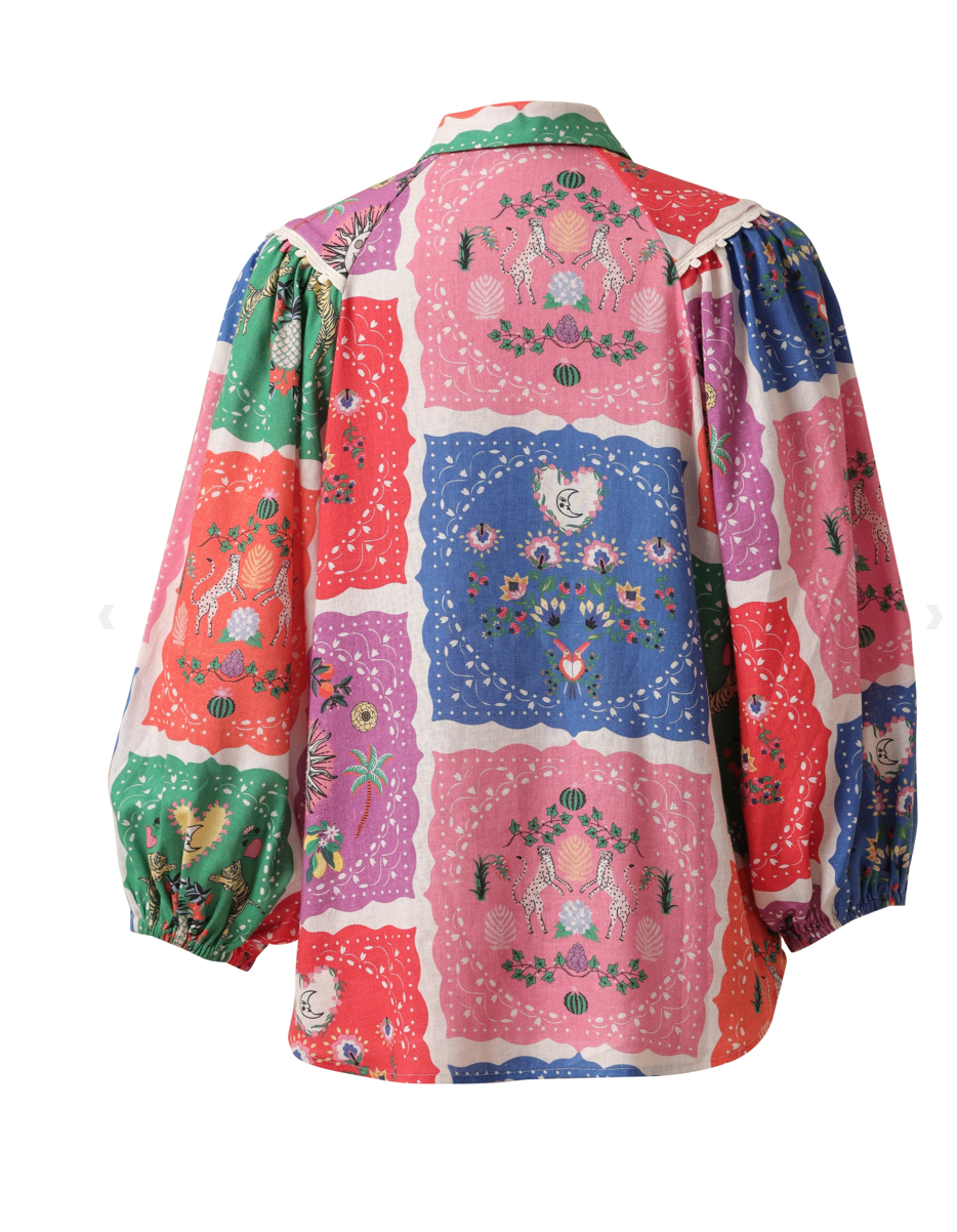 Edie Scarf Print Blouse