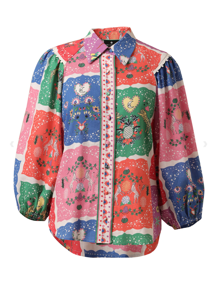 Edie Scarf Print Blouse