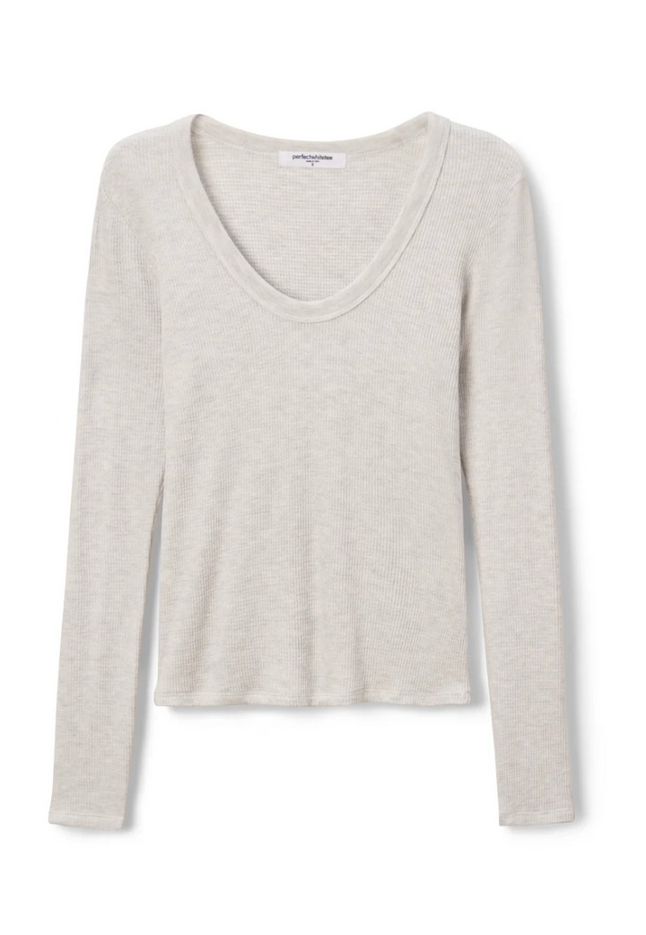 Esme Brushed Waffle Long Sleeve Tee U-Neck