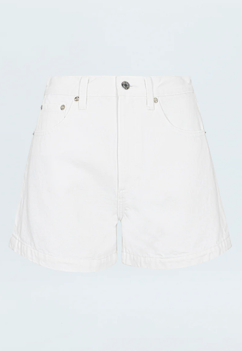 Saige Denim Short Polished White