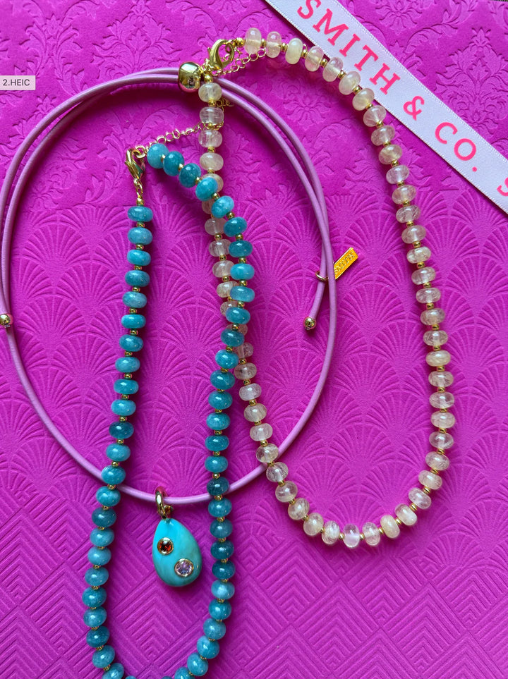 Sea Glass Necklace Blue