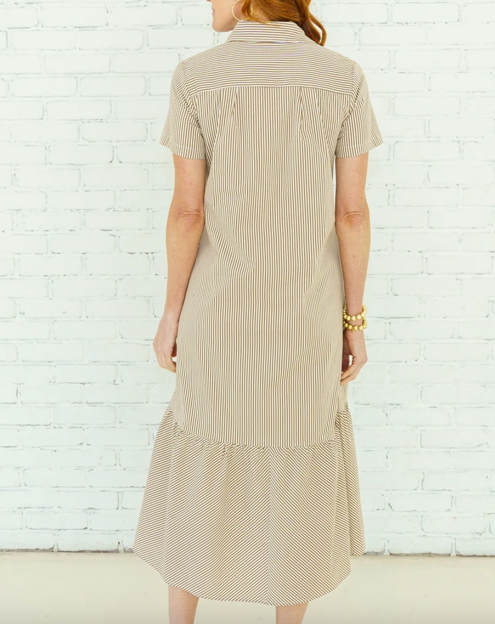 Maddie Striped Dress Cocoa