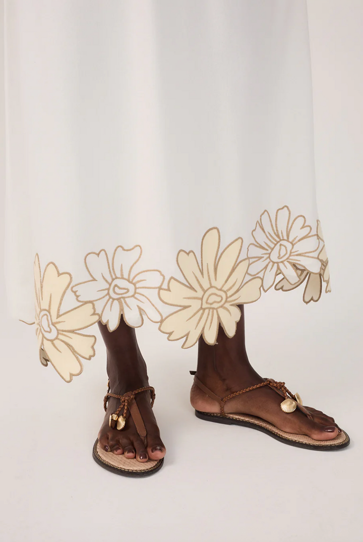 Embroidered Halter Maxi Dress