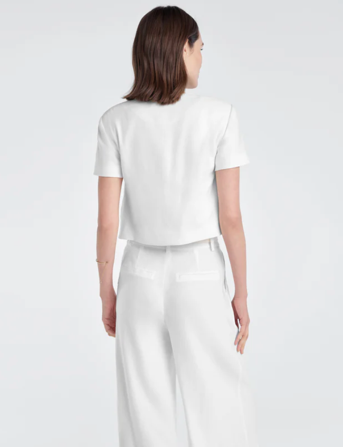 The Mayfair Linen Top White