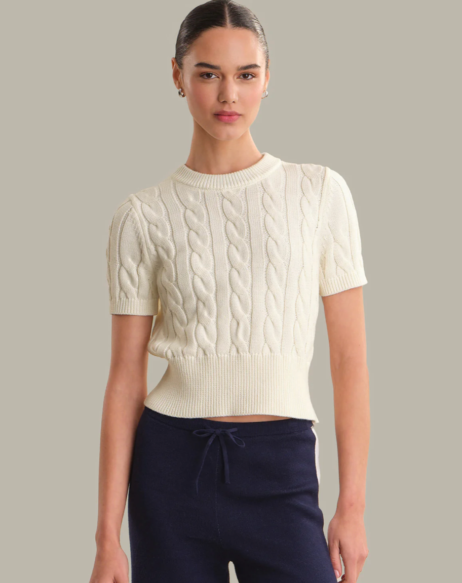 Sky Cable Crew Neck Pullover
