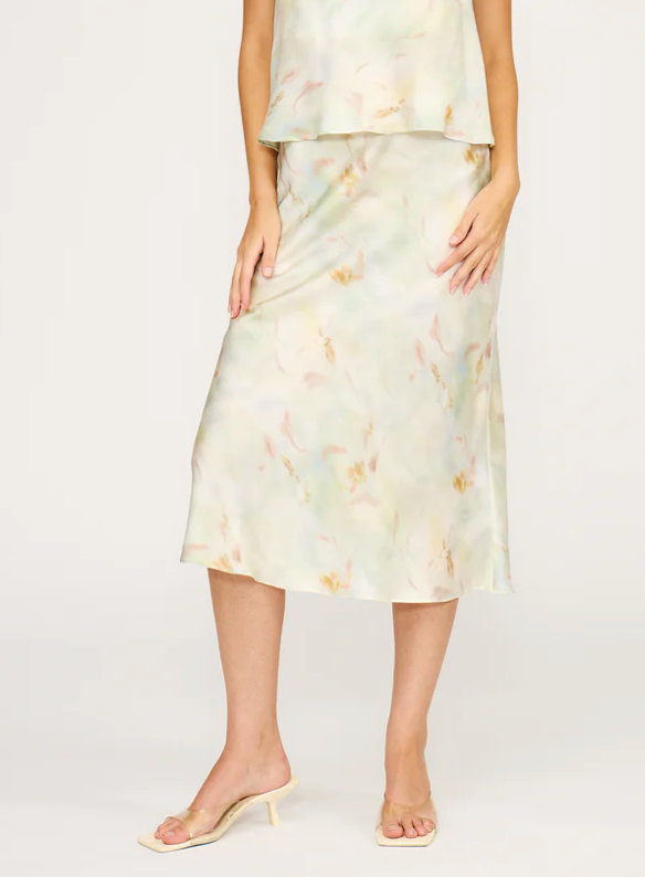 Barbara Satin Skirt Mint