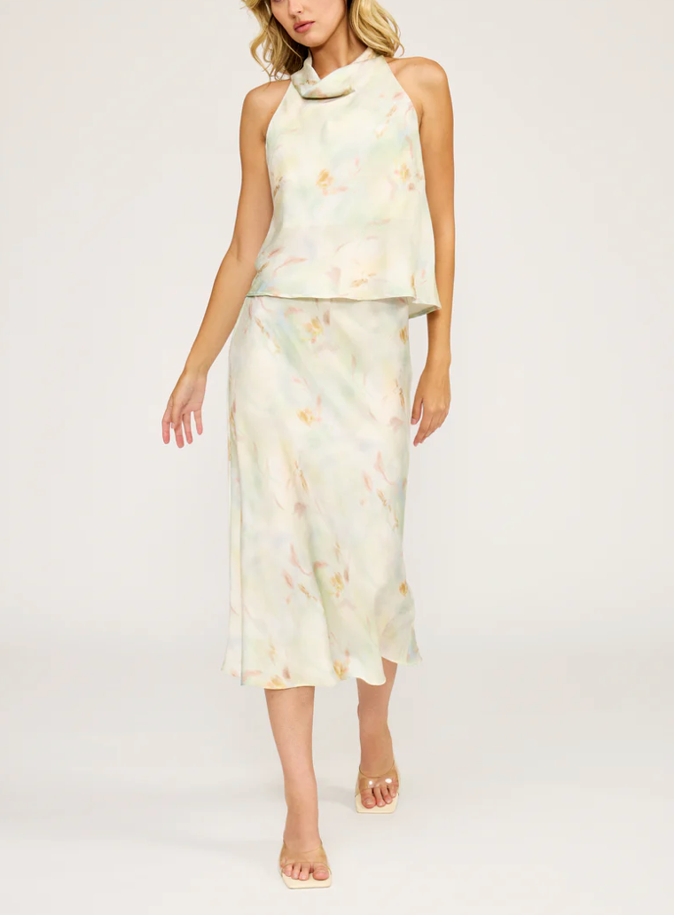 Barbara Satin Skirt Mint