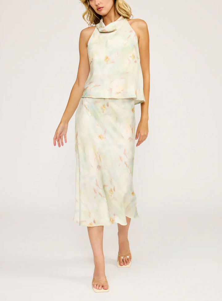 Barbara Satin Skirt Mint