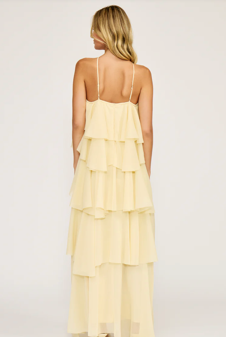 Emery Ruffle Dress Yellow