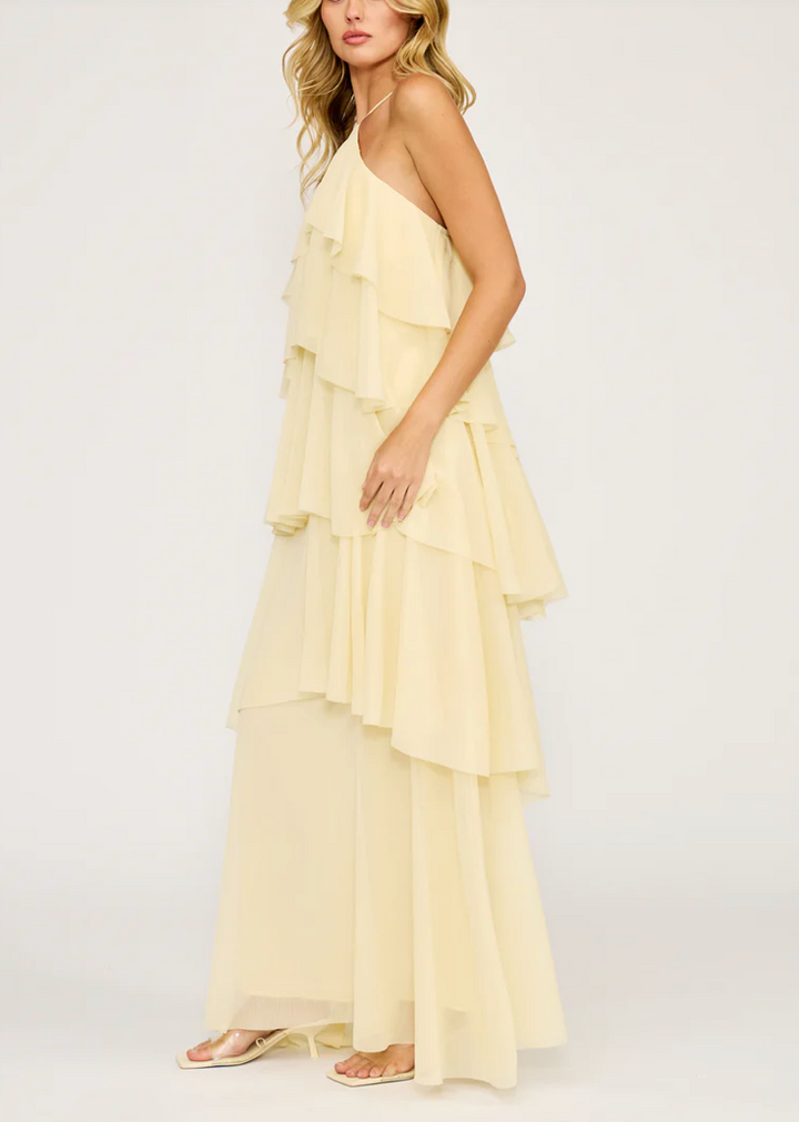Emery Ruffle Dress Yellow