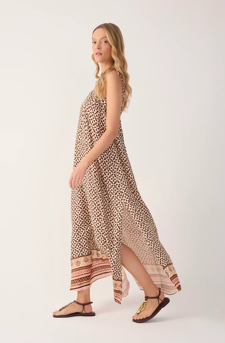 Beige Solstice Beaded Straps Maxi Dress