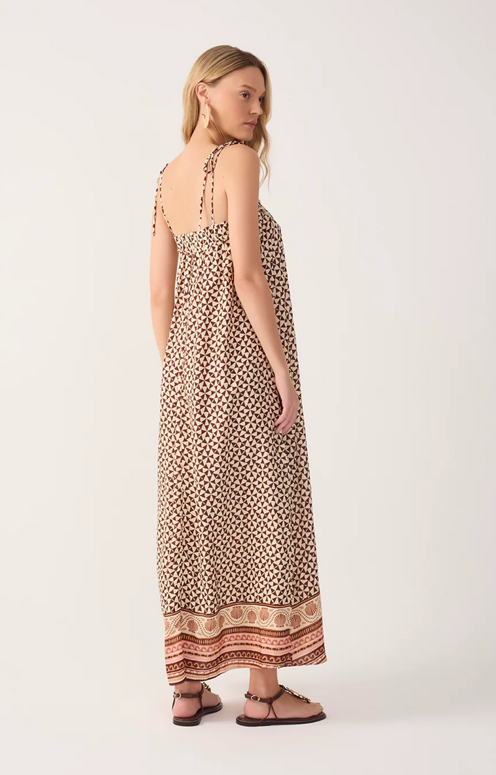 Beige Solstice Beaded Straps Maxi Dress