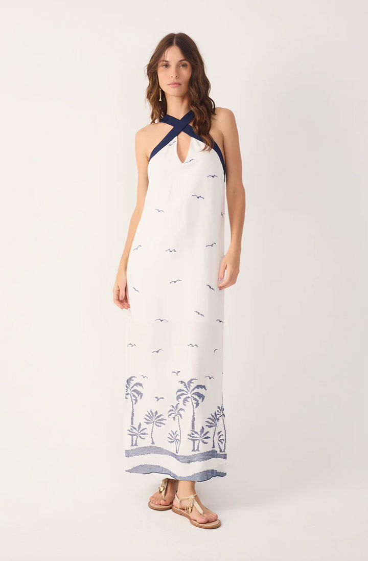 Nautical Linen Maxi Dress