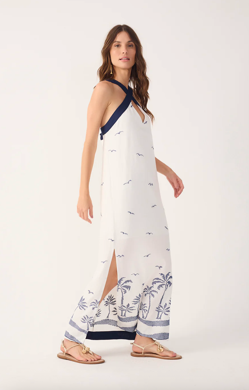 Nautical Linen Maxi Dress