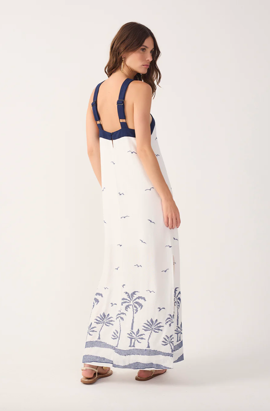 Nautical Linen Maxi Dress