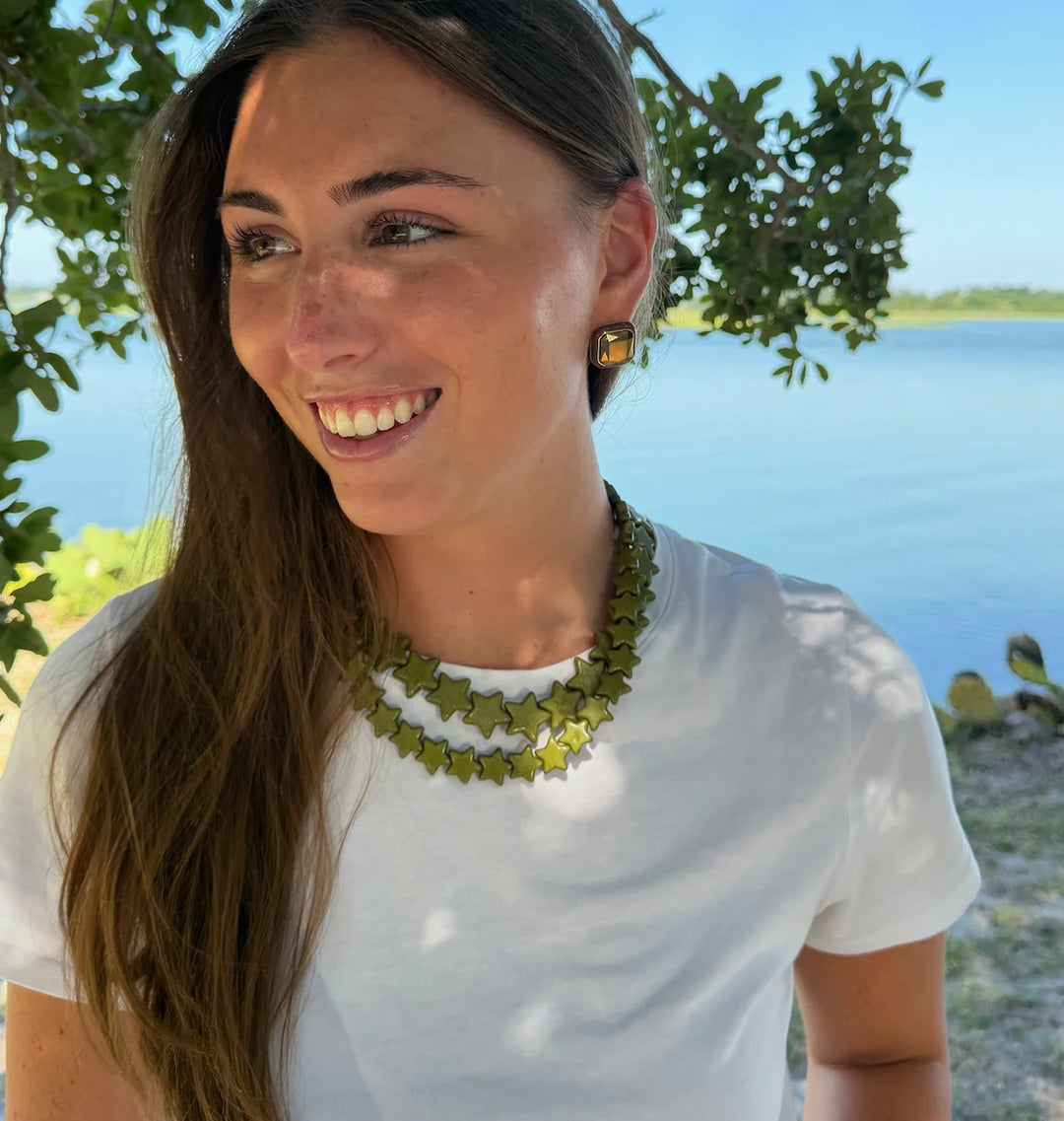 Star Necklace Small Hunter Green