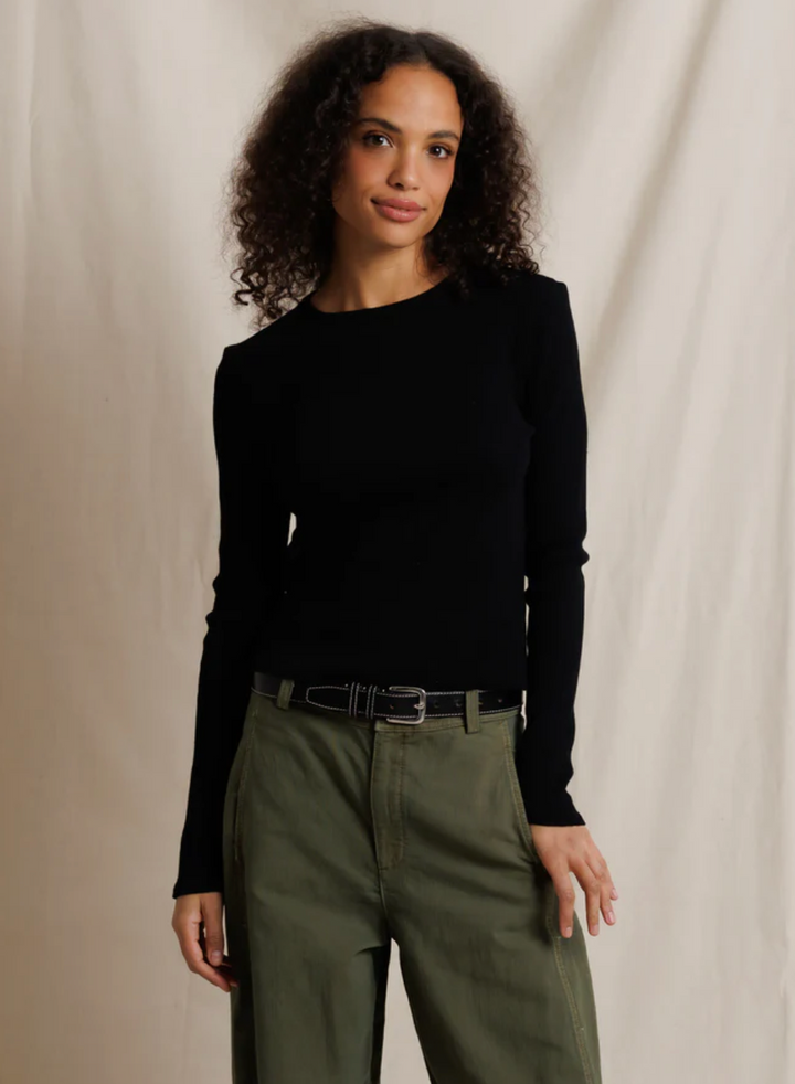 Marcela Cotton Rib Tee True Black