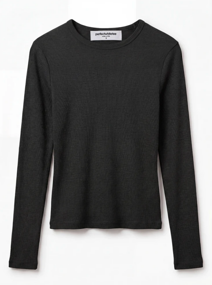Marcela Cotton Rib Tee True Black