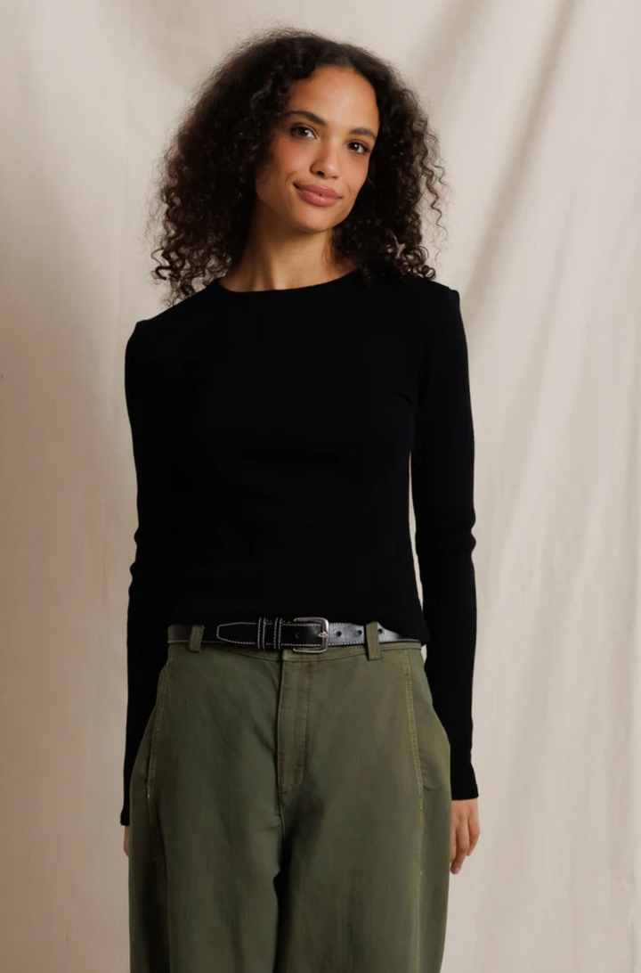 Marcela Cotton Rib Tee True Black