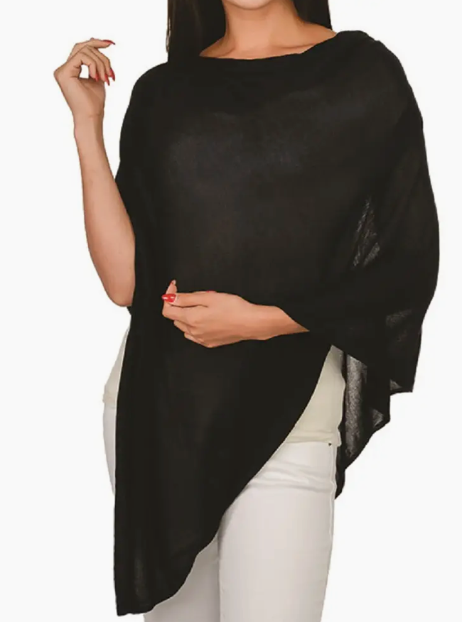 Elsa Bamboo Ponchos Black