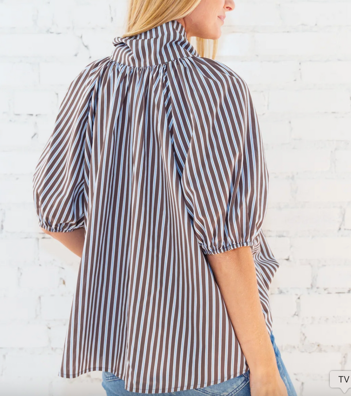 Ryan Bow Top Cocoa Stripe