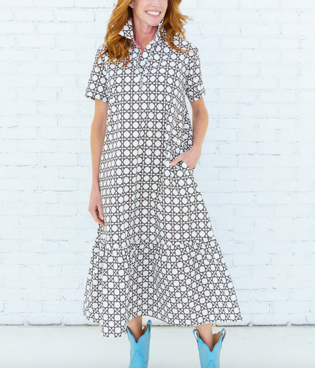 Maddie Basket Dress Brown