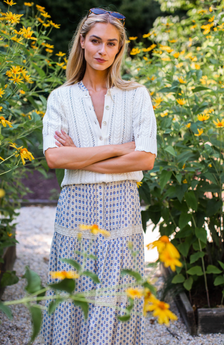 Leah Pointelle Cardi Ivory