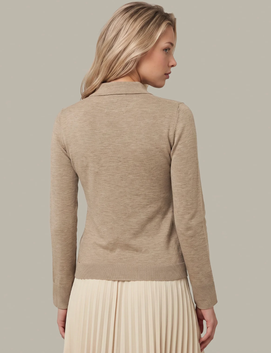 Joss Fitted Polo Collar Cardi