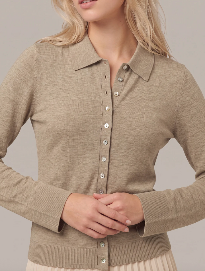 Joss Fitted Polo Collar Cardi