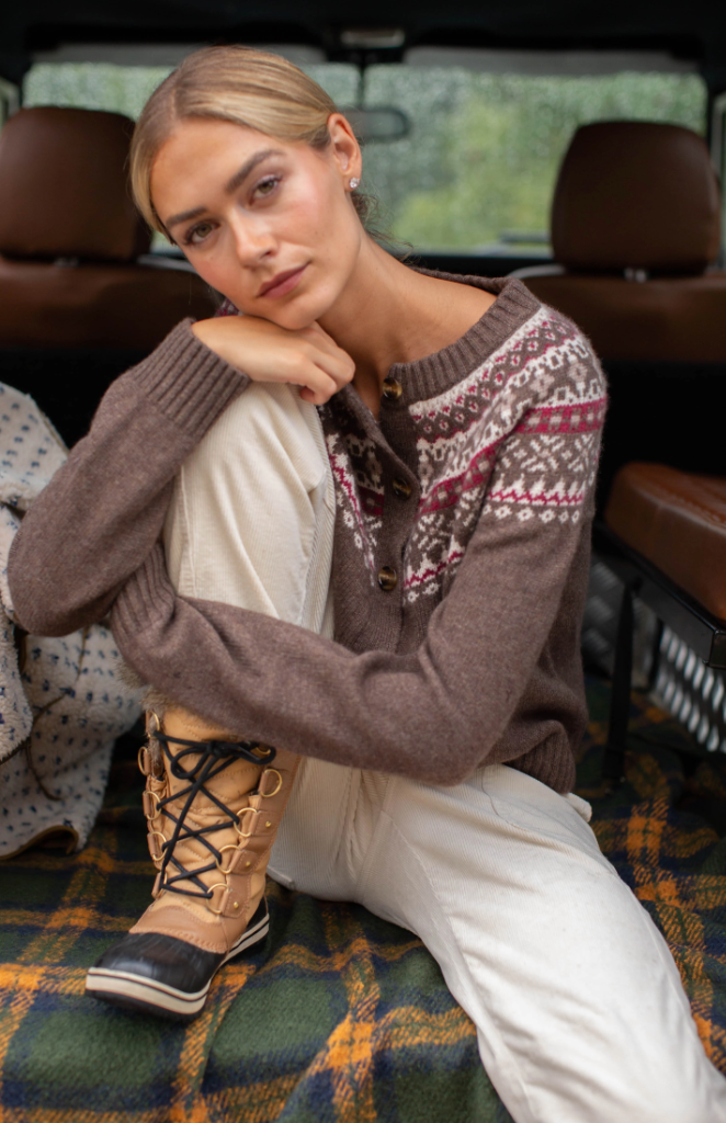 Louise Fair Isle Cardigan Chocolate