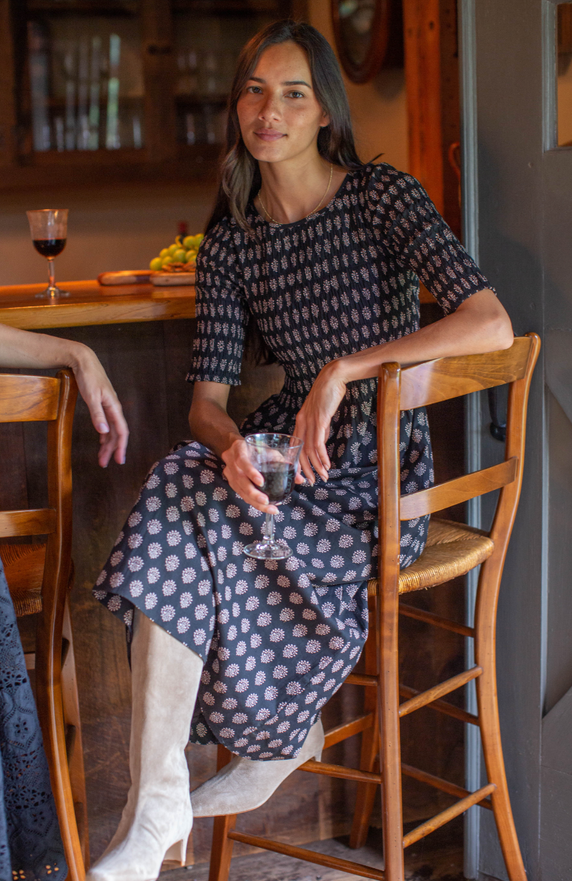 Whitby Dress Black Meadow