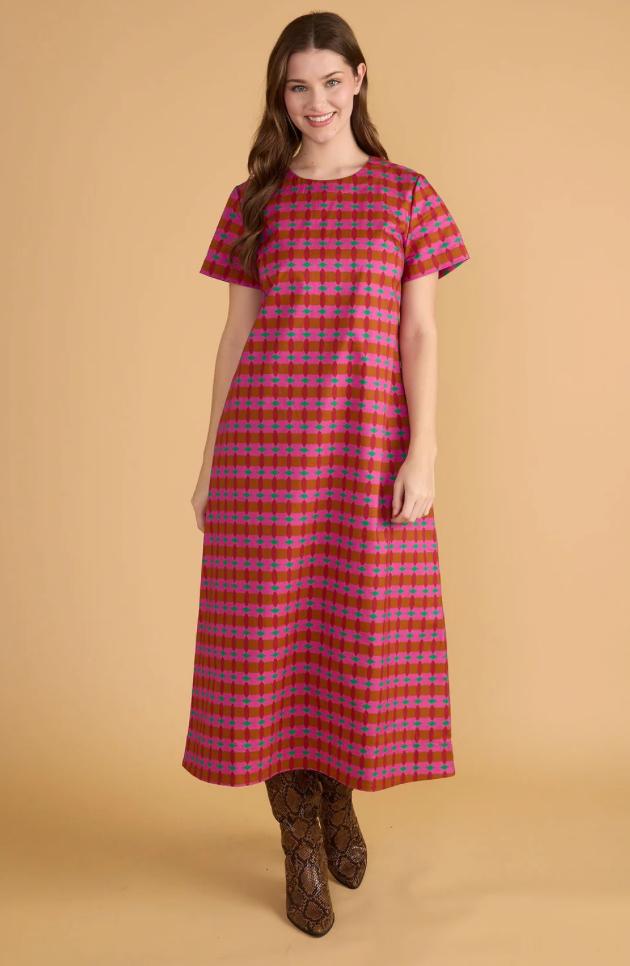 Ellie Dress Oxford Geo
