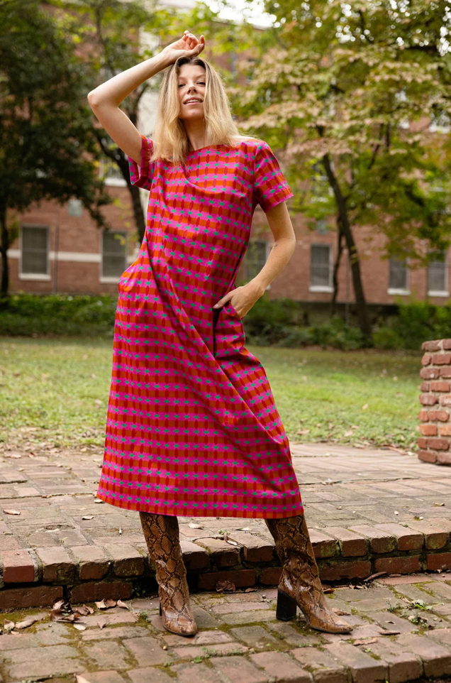 Ellie Dress Oxford Geo