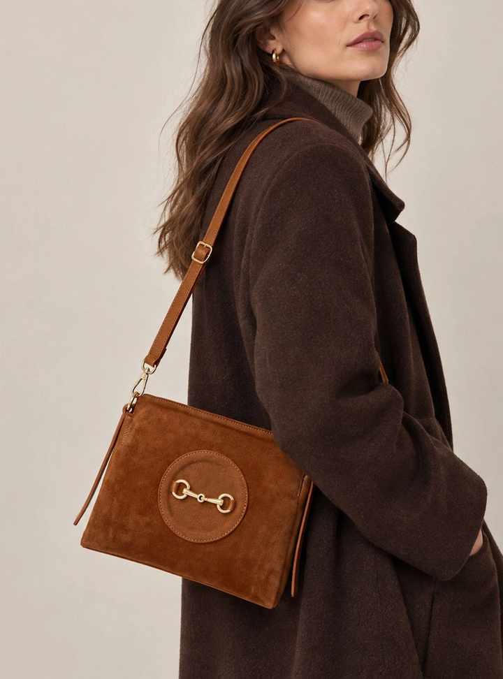 Hadley Seude Leather Crossbody Burgundy
