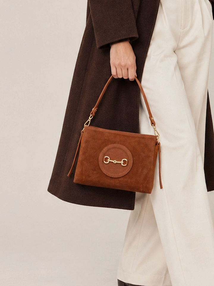 Hadley Seude Leather Crossbody Burgundy