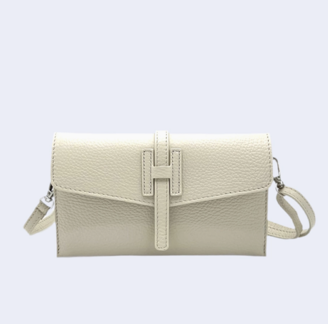 Gigi Genuine Leather Mini Clutch Bag Taupe