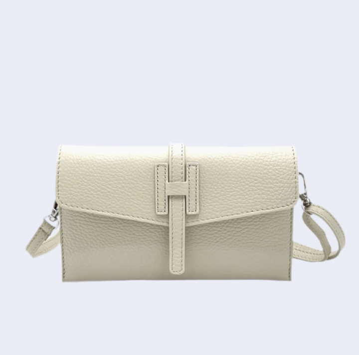Gigi Genuine Leather Mini Clutch Bag Taupe