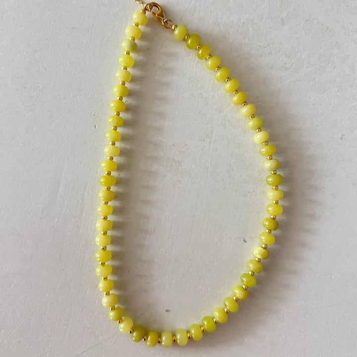 Sea Glass Necklace Chartreuse