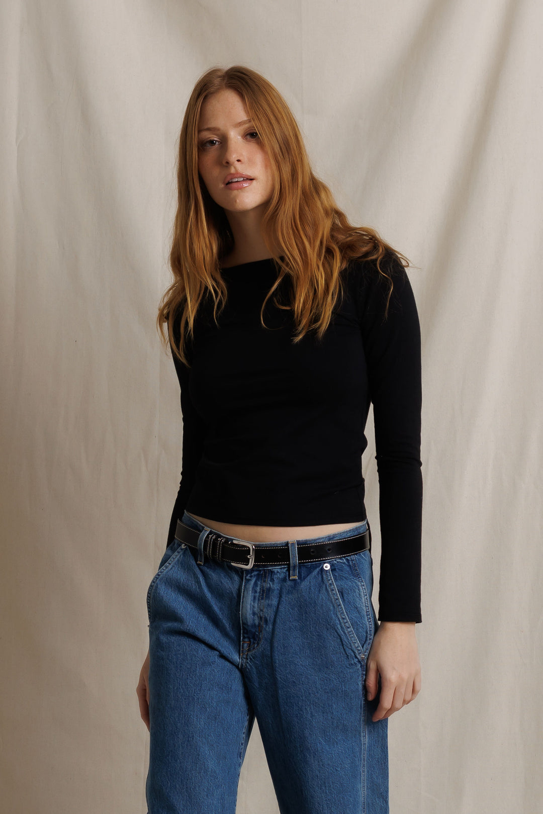 Marcela Cotton Rib Tee True Black