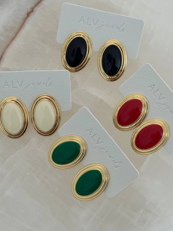 Joy Enamel Studs Green