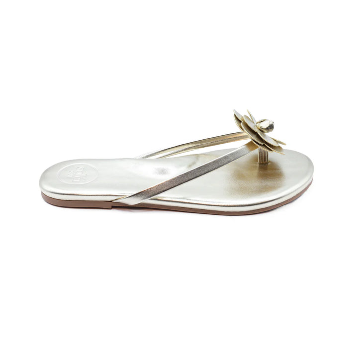 Valentina Flower Sandal Metallic Gold