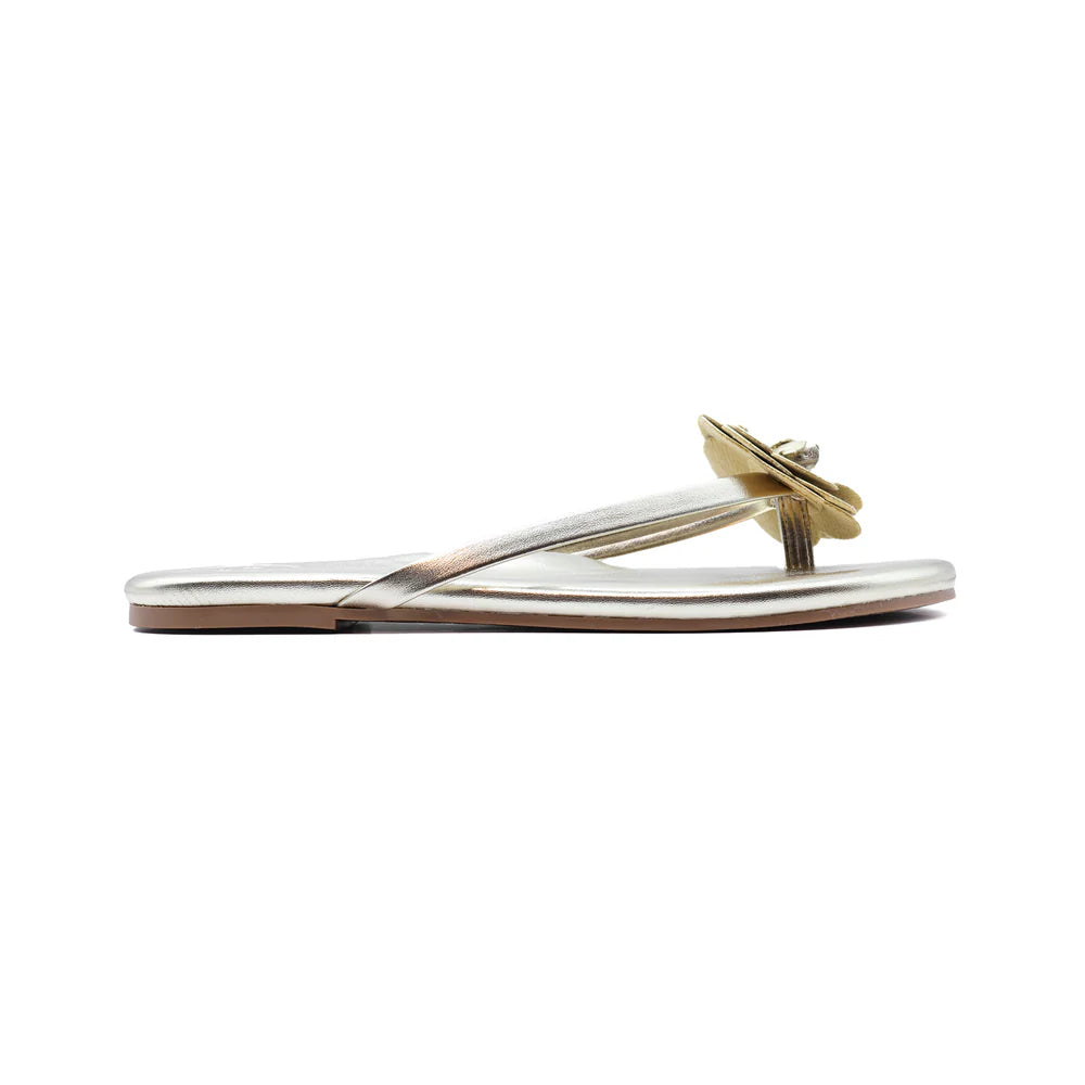 Valentina Flower Sandal Metallic Gold