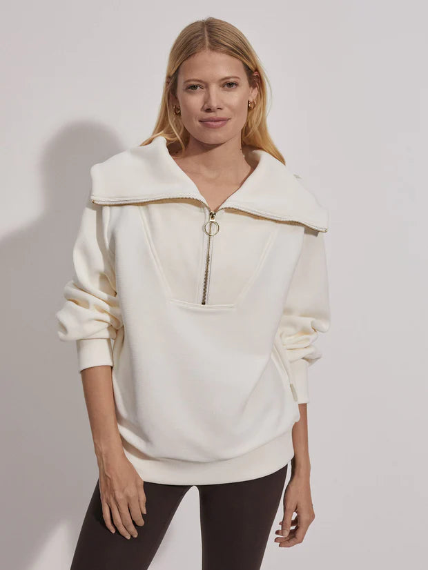 Vine Half Zip Ivory