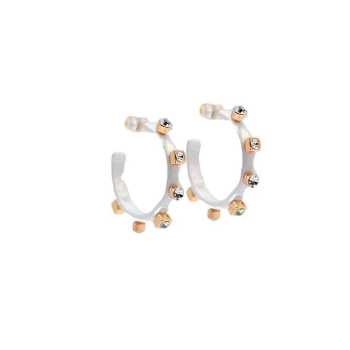 Metal Jewel Hoop White