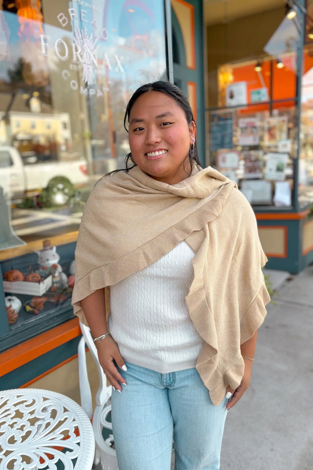 Ava Ruffle Wrap Gold