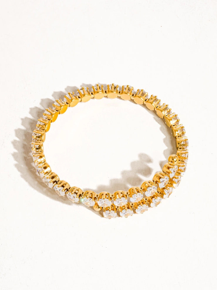 Maelys 18K Gold Non-Tarnish CZ Glam Bracelet Yellow Gold