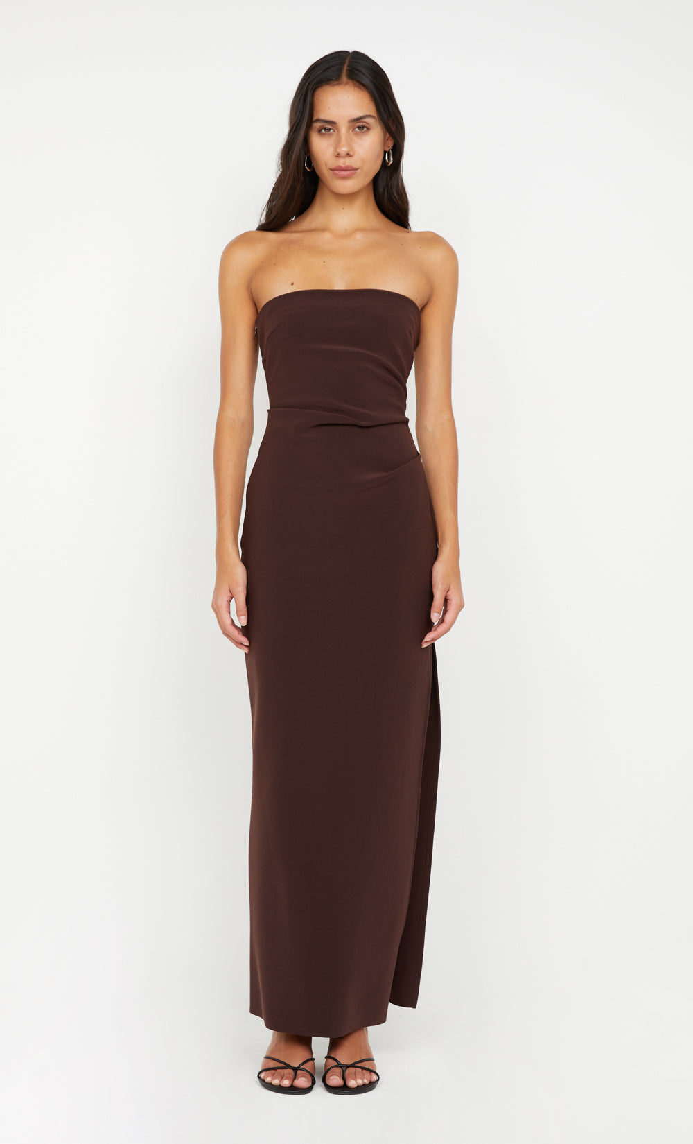Reina Strapless Maxi Dress Dark Chocolate – Blended Shoes + Apparel