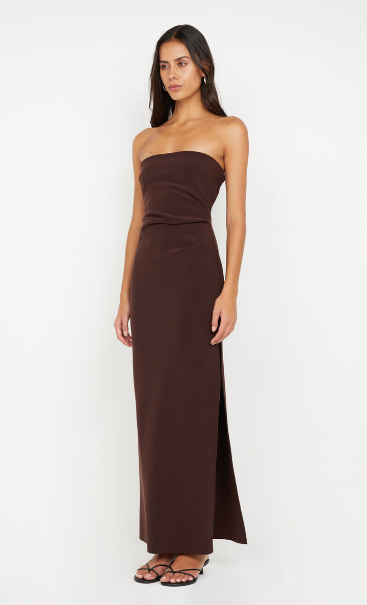 Reina Strapless Maxi Dress Dark Chocolate