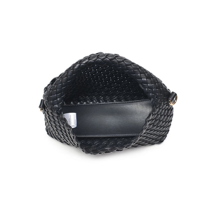 Jessamine Woven Vegan Leather Crossbody Black