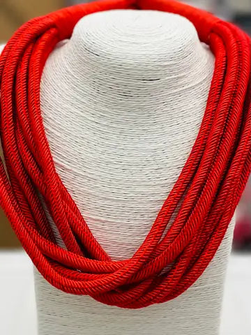 Original Slub 8 Strand Necklace Red
